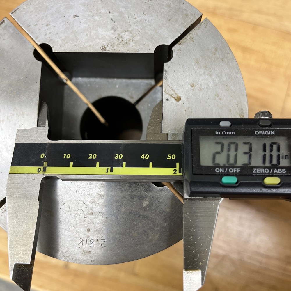 hardinge step collet for 2” Square Stock 4”Dia. 16C. 1.25” Deep.