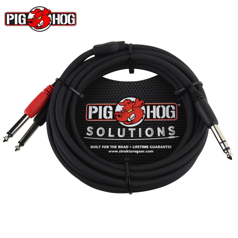 Pig Hog Solutions - 10FT TRS(M) - Dual 1/4" Insert Cable, PYIC10