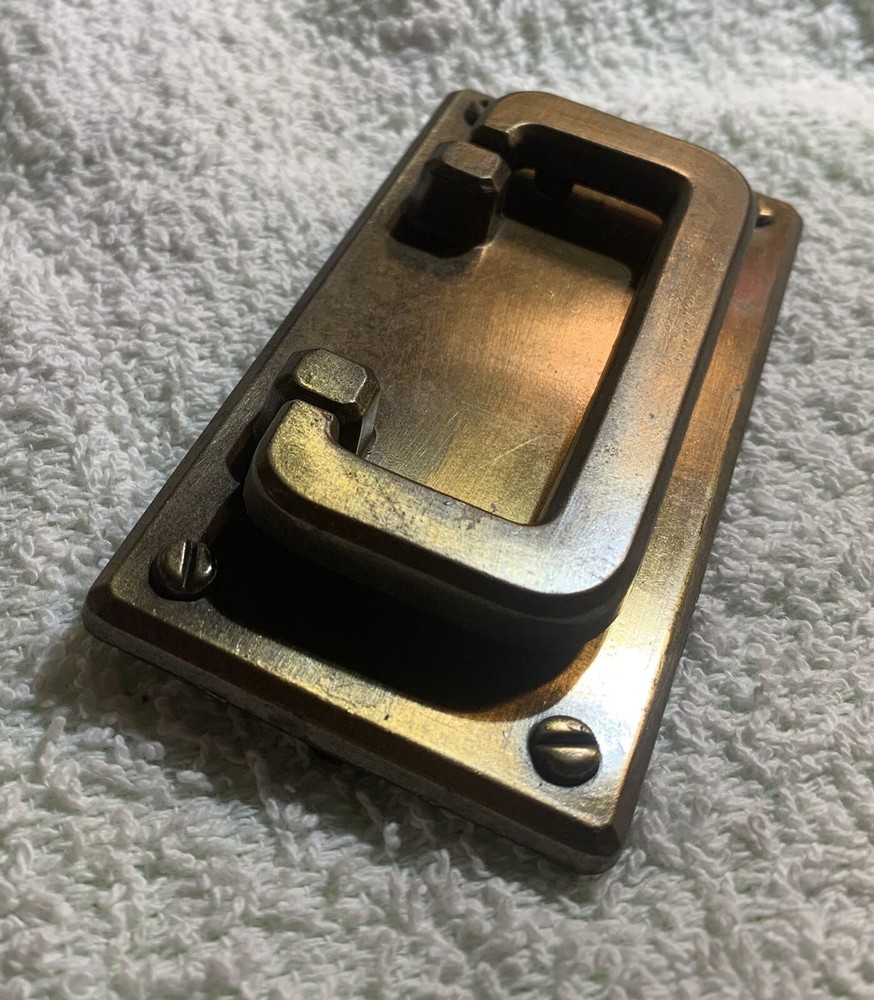 Brass Mid Century Modern MCM Antique Hardware Handle drawer pull 4" centers