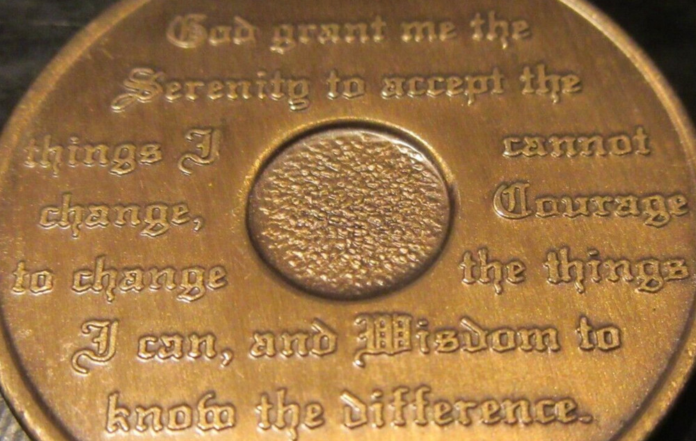 Alcoholics Anonymous AA 3 year Bronze old style Medallion Coin Chip Token