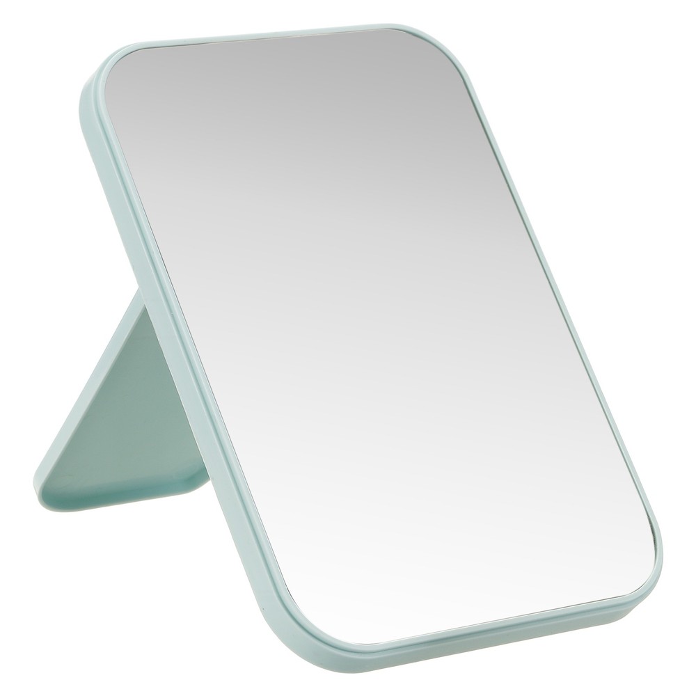 Desktop Makeup Mirror, 5.9 x 3.9" Portable Folding Vanity Mirror, Light Blue