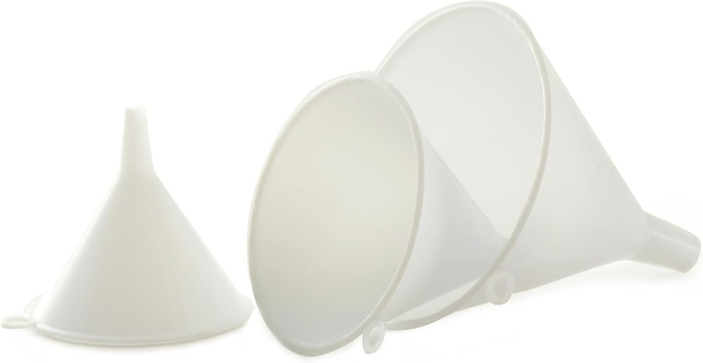 Top Rack Dishwasher Safe Funnel Set - 3 Durable Plastic Sizes for All Uses