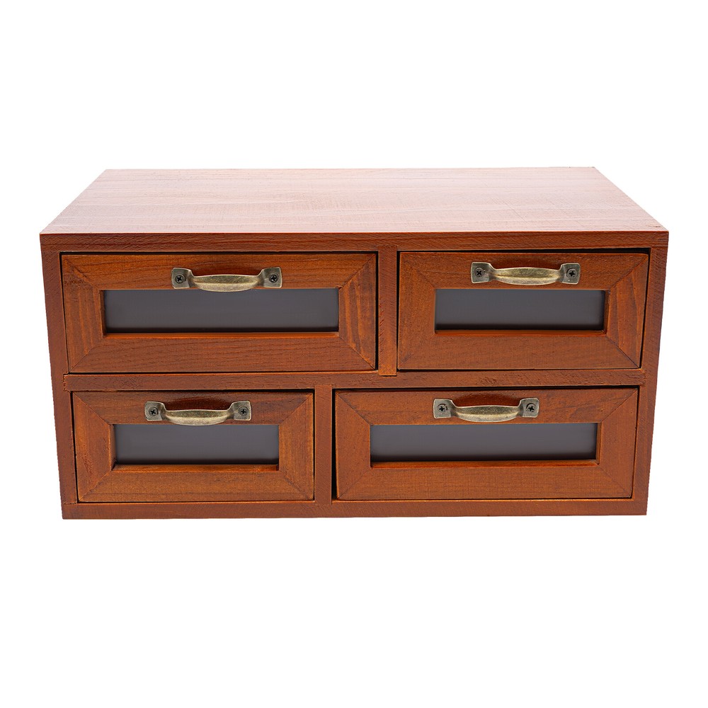 Wooden Storage Box Brown Multi Drawer Storage Organizer Desktop Drawer Organizer