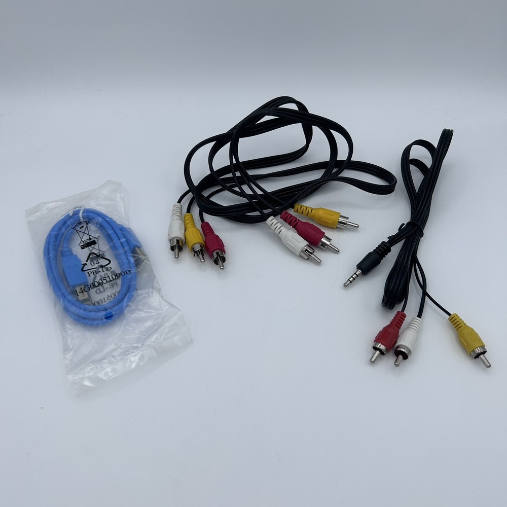 3 Electronic Cords & Cables, USB A/B, RCA, AUX, tri color, audio, visual