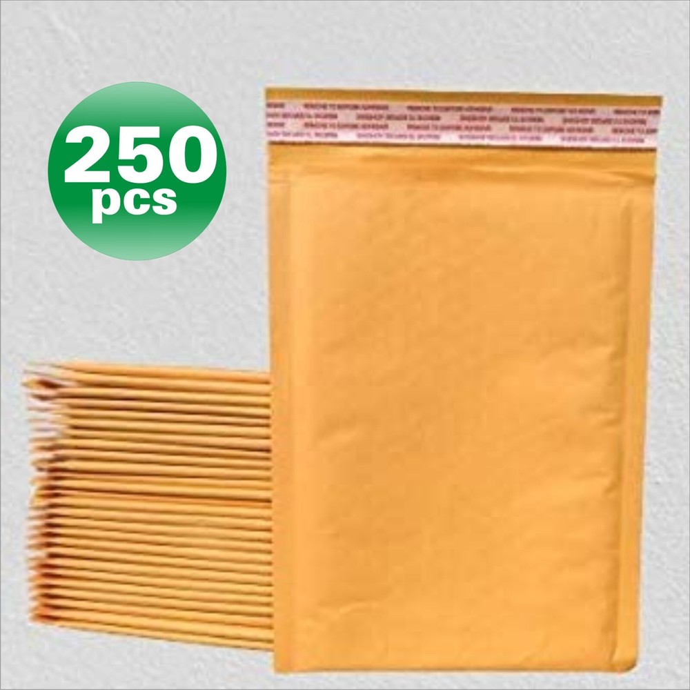 Polycyber250pcs #0 Kraft Bubble Envelopes Mailers 6 X 9