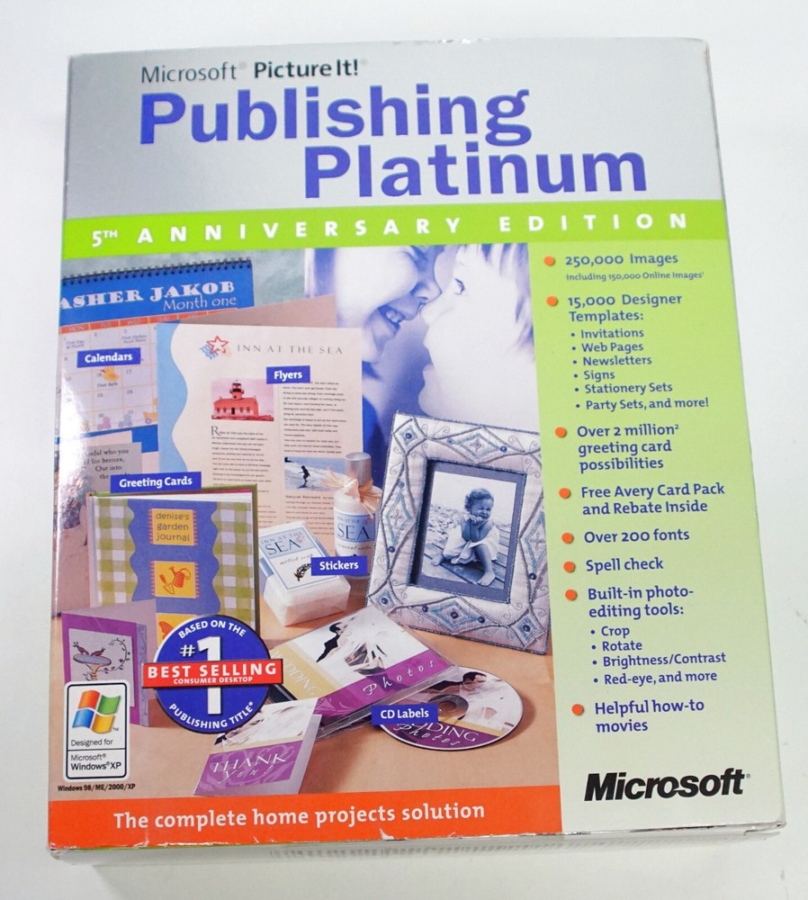 Microsoft Picture It! Publishing Platinum Edition Picture It PC CD Missing Discs