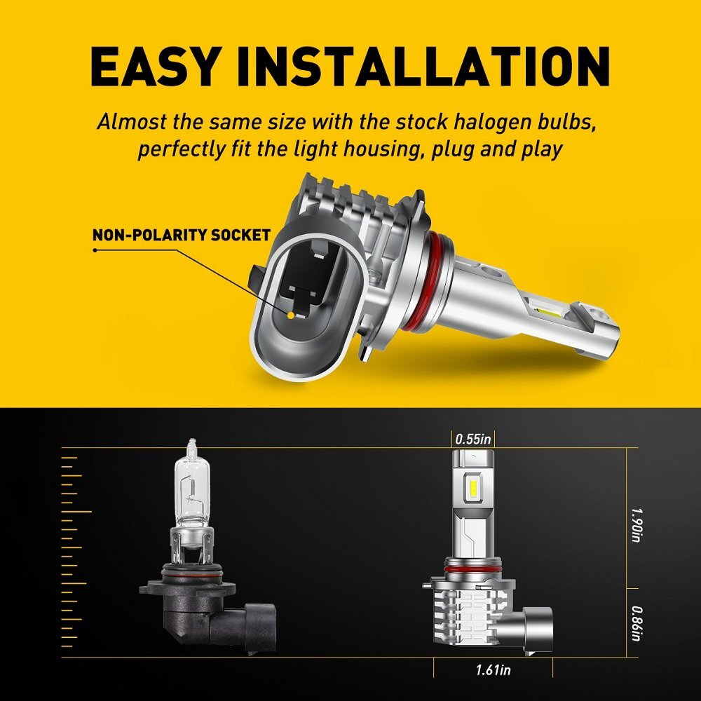 AUXITO 9005 LED Headlight Bulb Conversion Kit High Beam White Super Bright 6500K