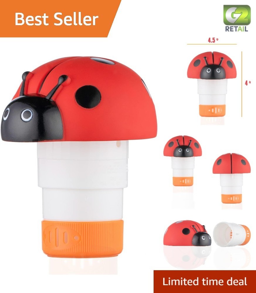 Durable Ladybug Pool Chlorine dispenser for 1" Tabs - Collapsible Design