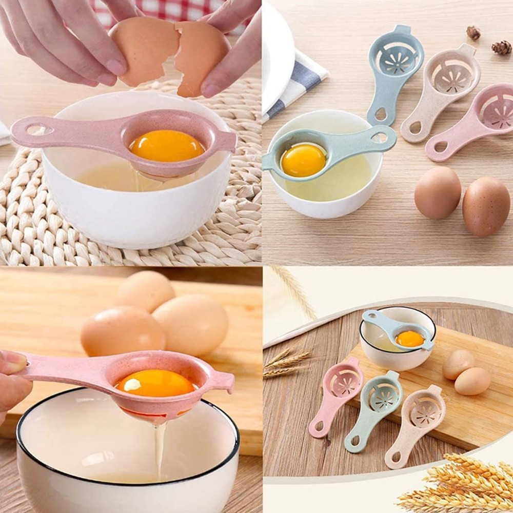 RUITASA 3-Piece Egg Yolk & White Separator Set - White, M, Multicolor