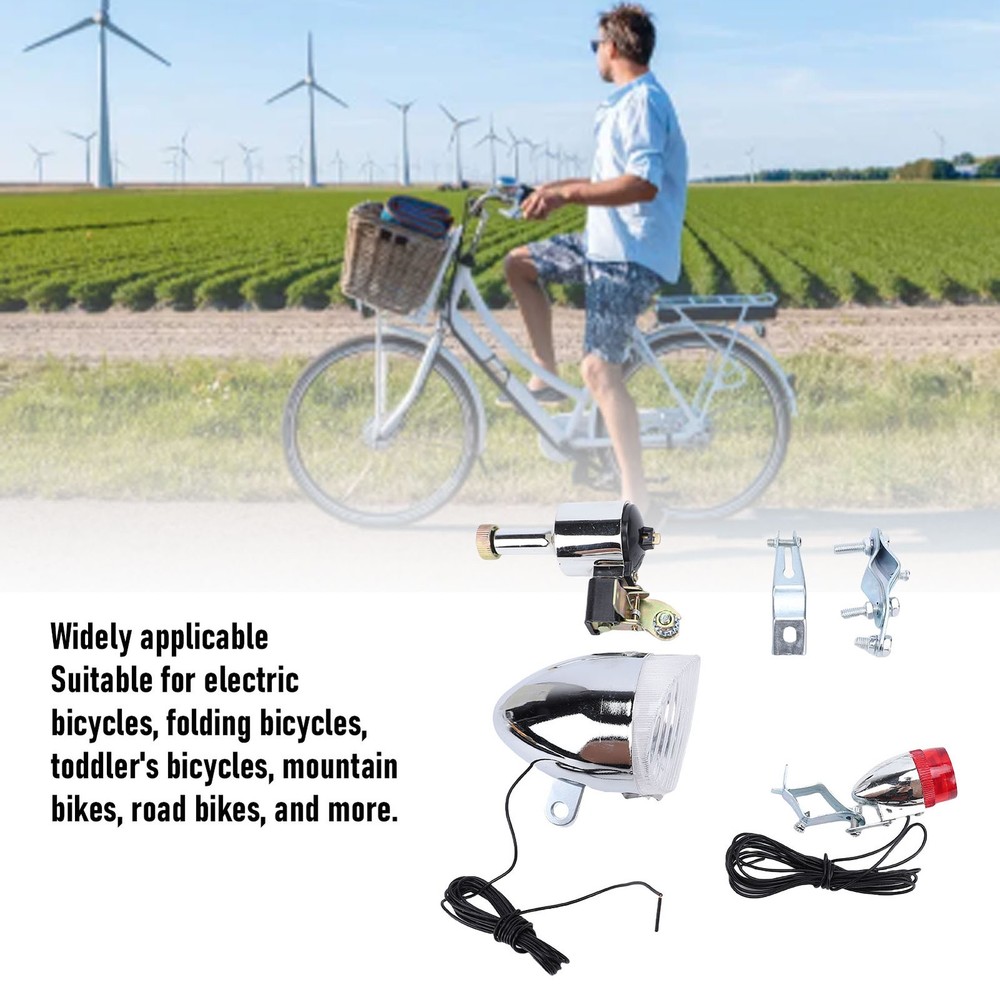 Low Power Consumption Bicycle Lighting Kit Generator Headlight Tail Light Set