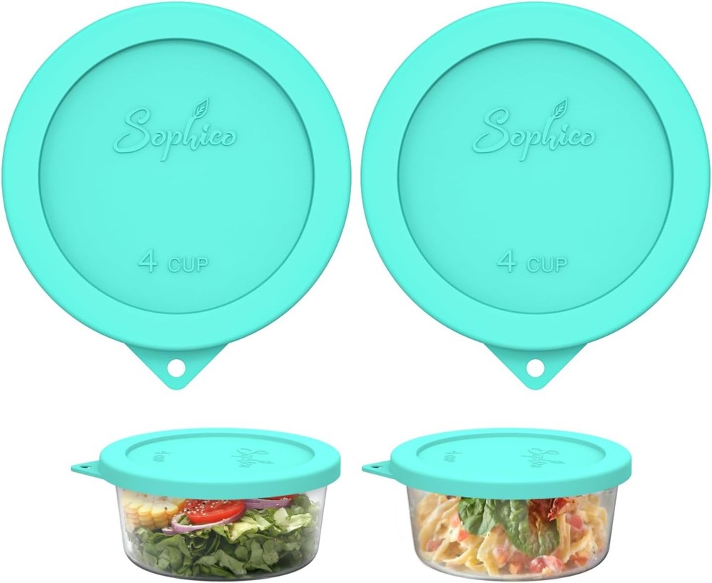 Sophico 4 Cup Round Silicone Storage Cover Lids Replacement for Mint-2 pack