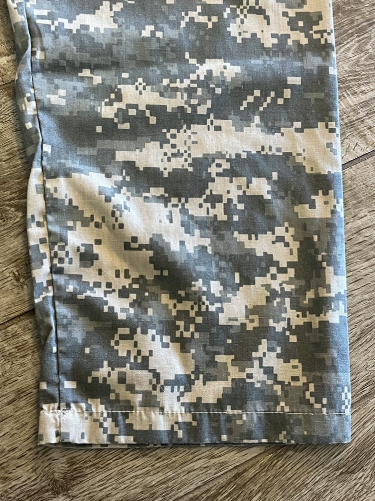 ACU Digital Camo Scrub Pants Medium 65% Poly 35% Cotton Drawstring Back Pocket