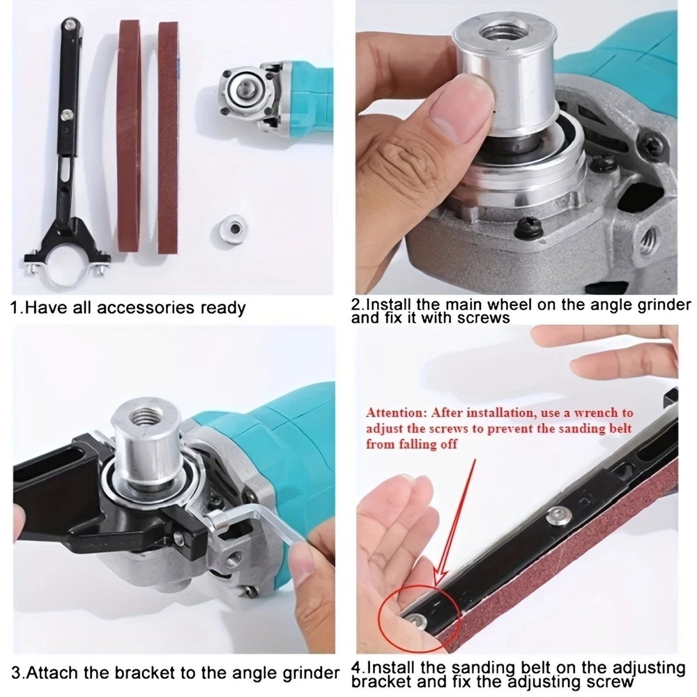 Belt Sander Conversion Adapter Unit For Angle Grinder Metal Wood Sanding Kit