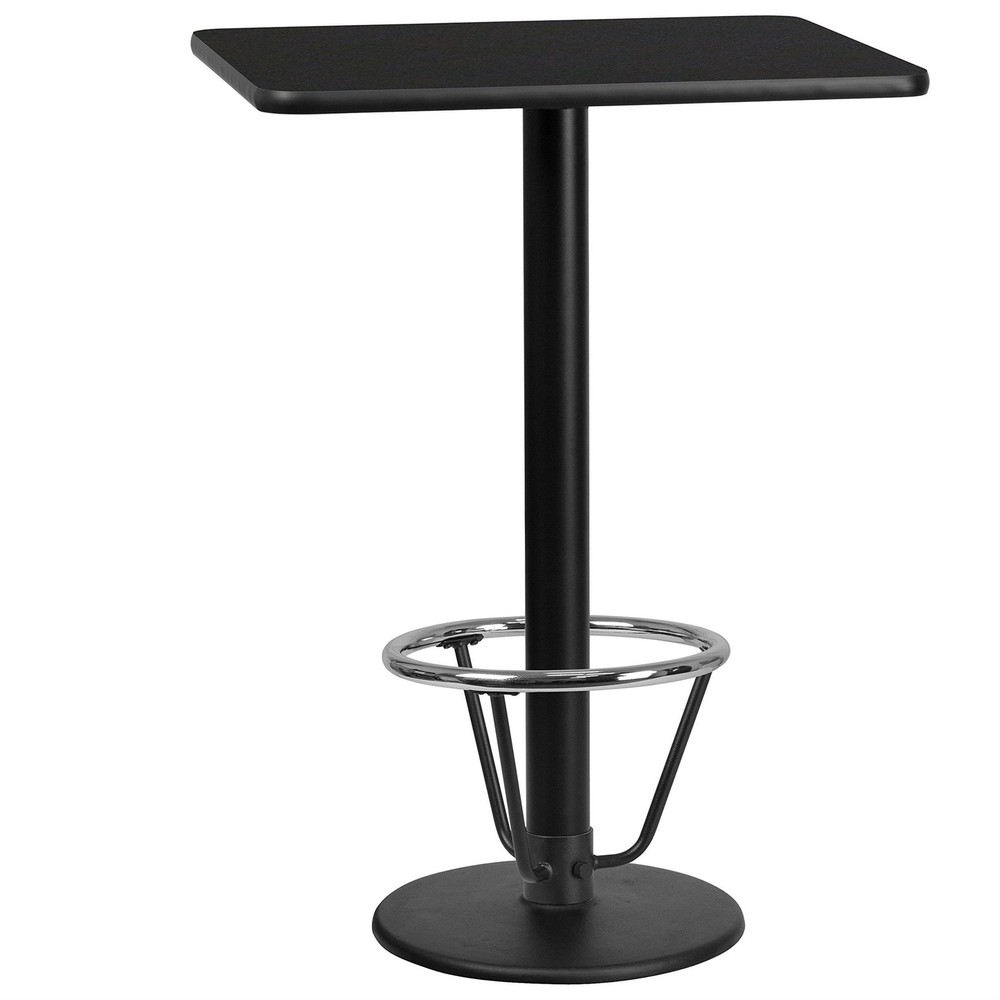 Flash Furniture 24X30 Laminate Table-Rd Base In Black