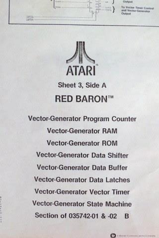 Vintage ATARI Red Baron Vector-Generator Schematics Sheet 3, Side A