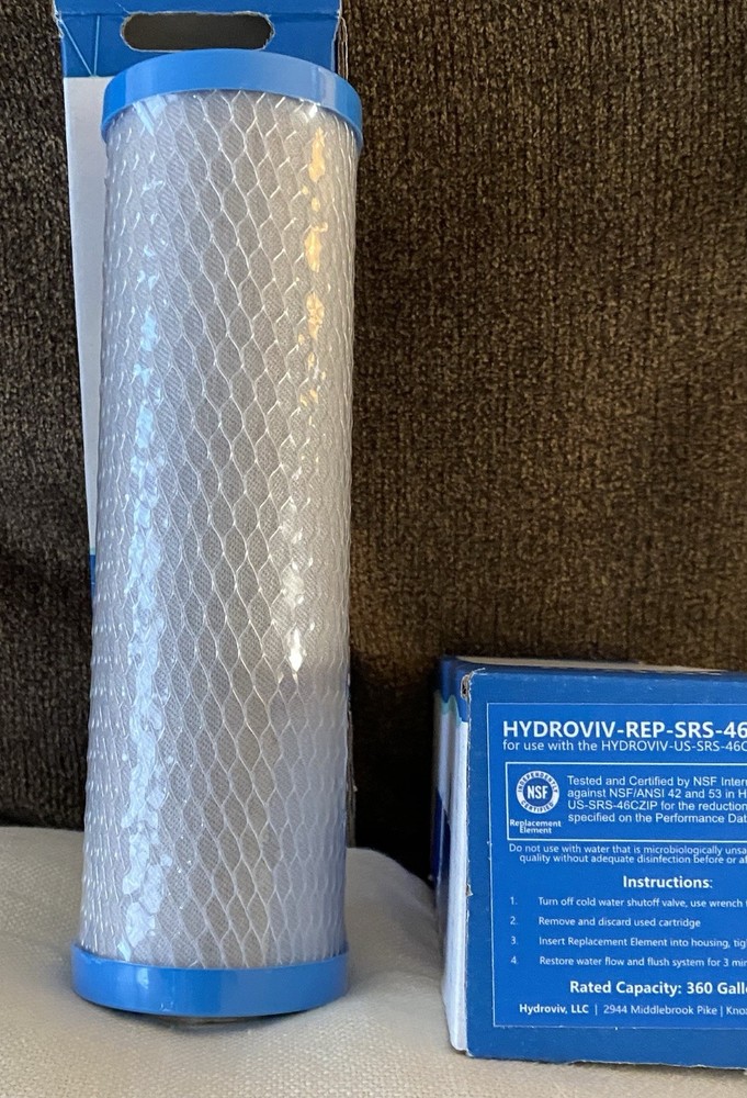Hydroviv HYDROVIV-US-REP-46cZIP Under Sink Water Filter Replacement-New Sealed