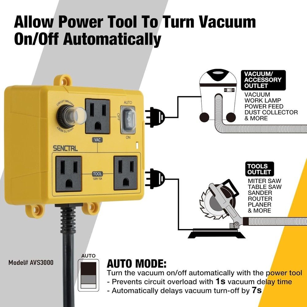 Automatic Vacuum Switch for Power Tools to Turn Dust Collector