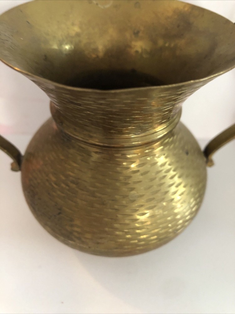 Solid Brass Hammered Textured Pitchers, 4 1/2 Inches Tall, Set Of 2