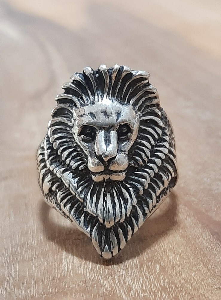 925 SILVER RING MAN SOLITAIRE SEAL LION