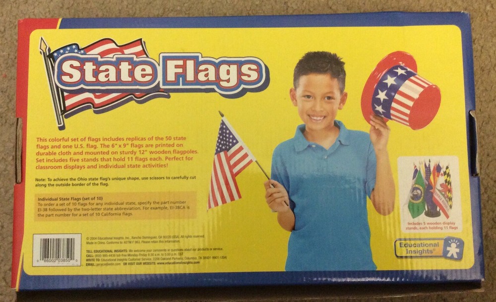 New Educational Insights 51 Cloth Flags State Flags 6” X 9“