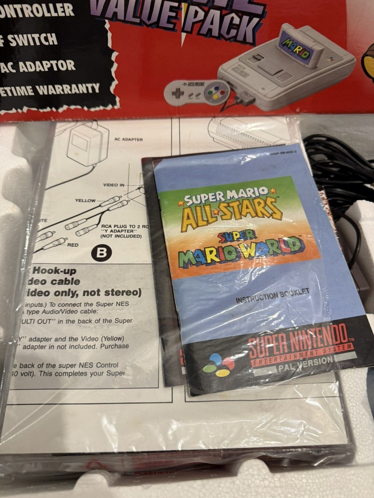 Super Nintendo console boxed - Marios 5 game value pack PAL