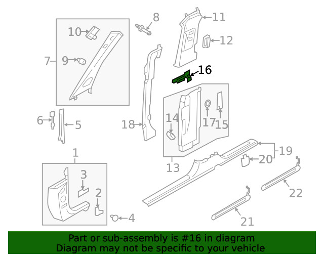 Genuine Audi Speaker Grille Bracket 4M8-867-192