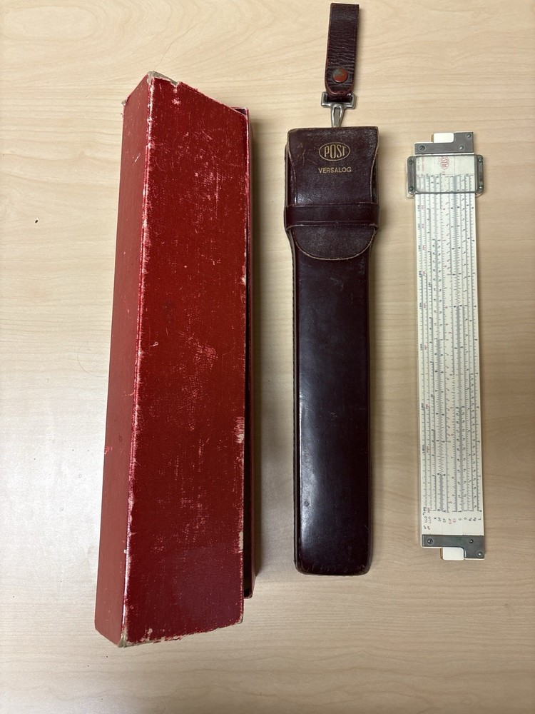 Post Versalog 1460 Slide Rule w/ Leather Case & Box Japan