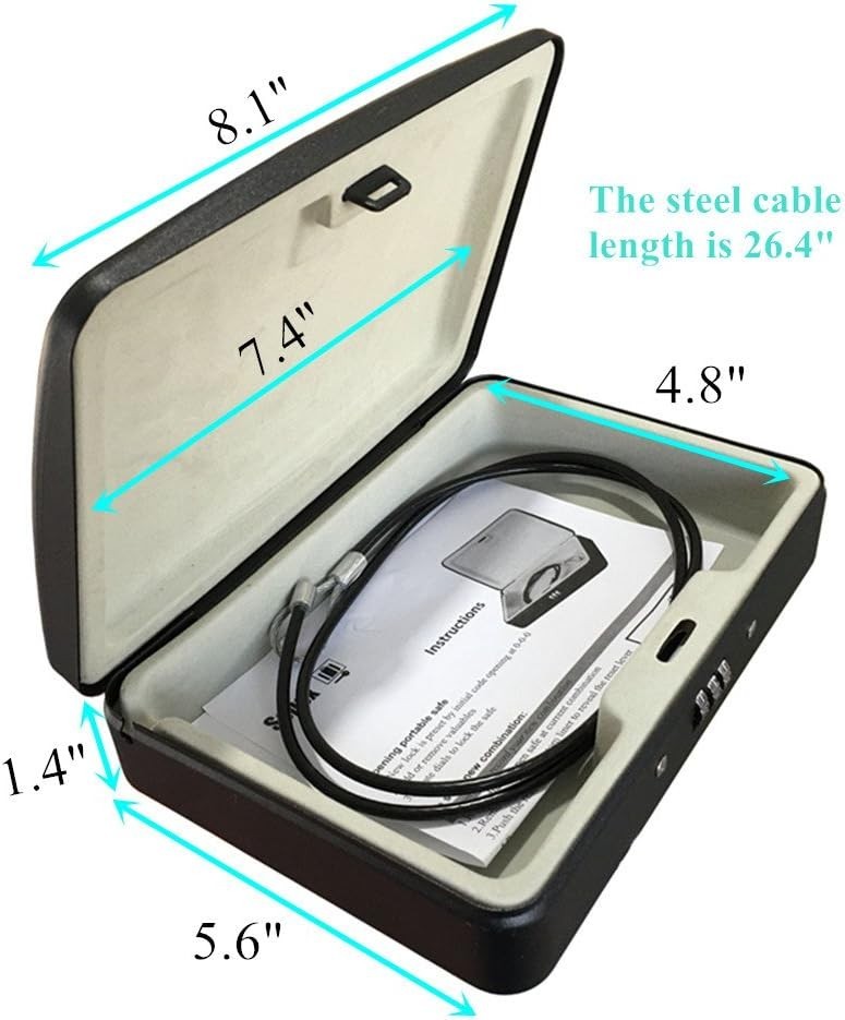 Portable Fireproof Security Box with Combo Lock - Ideal for Travel & Office