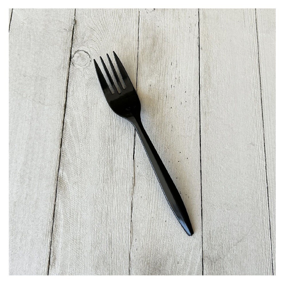Boardwalk FORKBLPP Plastic Fork Mediumweight Cutlery - Black (1000/CT) New