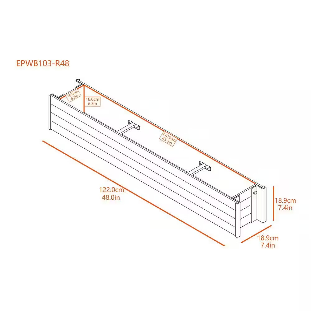 48 In. Tan Ecoflex Rectangular Flower or Herb Window Box
