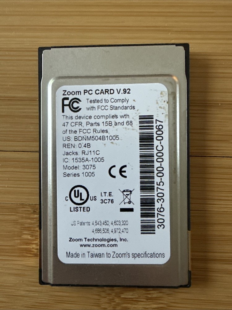 Zoom V.92 56k PC Card