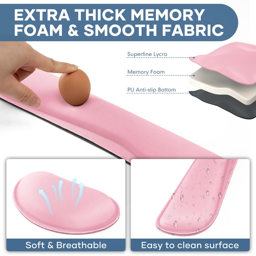 ABRONDA Office Ergonomic Memory Foam Computer Mouse and Keyboard Wrist Rest pad