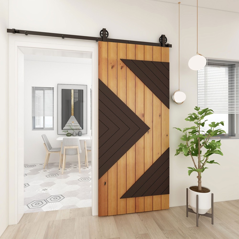 4-12FT Sliding Barn Door Hardware Kit Single Double Doors Medium Wheel RollerKit