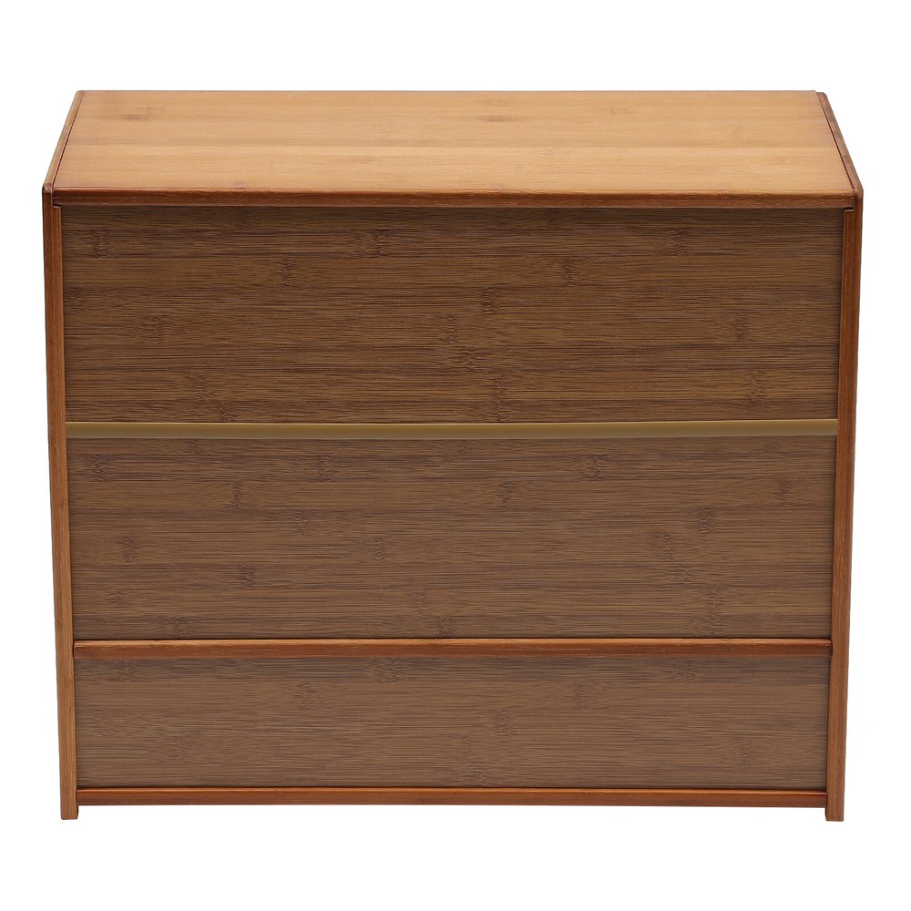 Small Bamboo Kitchen Pantry Sideboard with Sliding Doors and Ample Storage