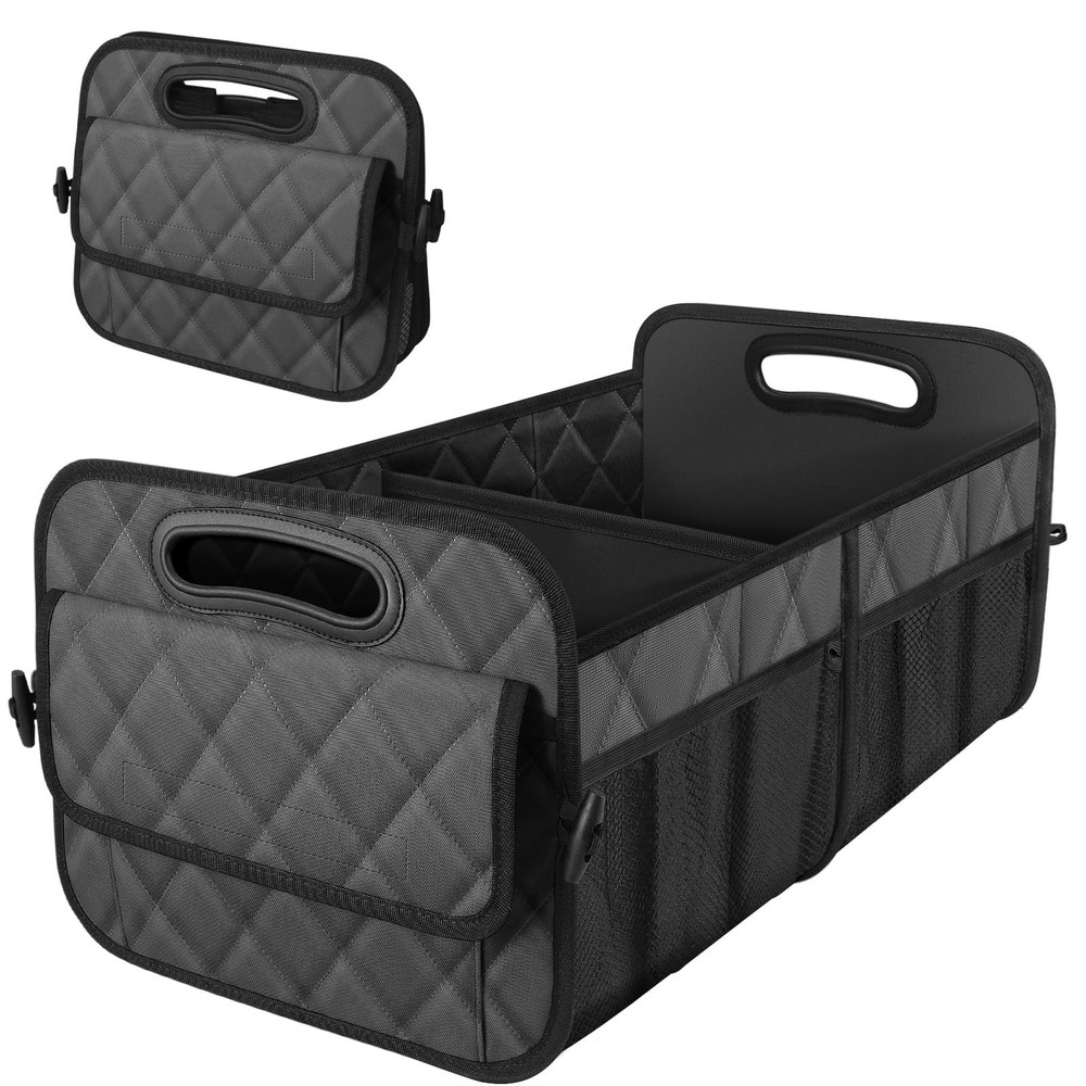 Car Trunk Organizer SUV 6 Pocket 50L Waterproof Polyester Charcoal Medium