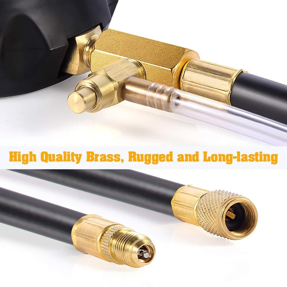 Compact Auto Fuel Pressure Tester Kit - Rust-Resistant Brass, Safe Operation