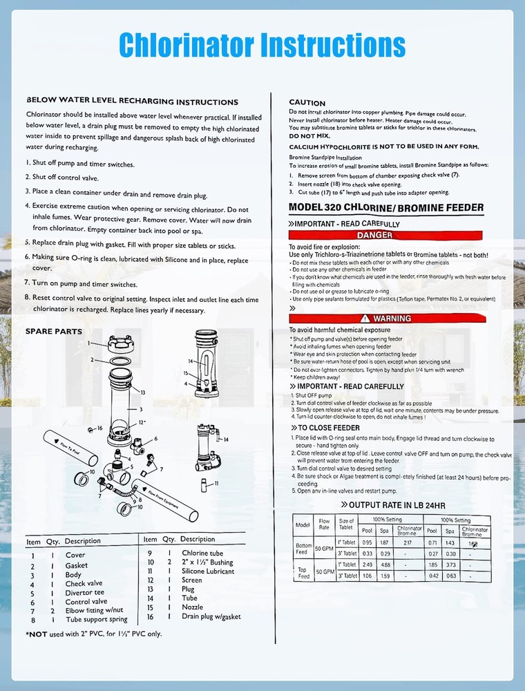 320 Pool Chlorinator Compatible with pentair Rainbow R171096 Automatic...
