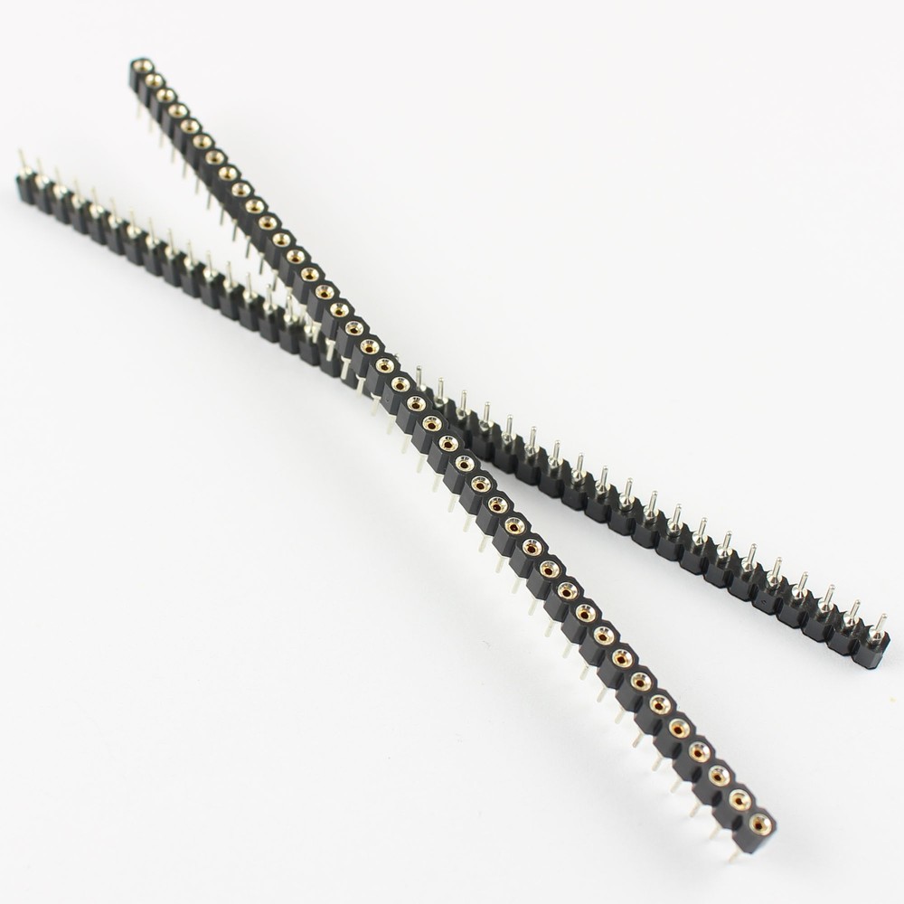 15Pcs Pitch 2.54mm 40 Pin Tin PCB Panel IC Breakable Round Female Header Socket