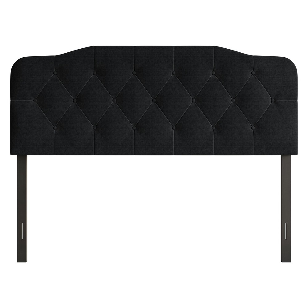 HOME DESIGN Albany Full Size Tufted Upholstered Headboard, Camelback Silhouet...