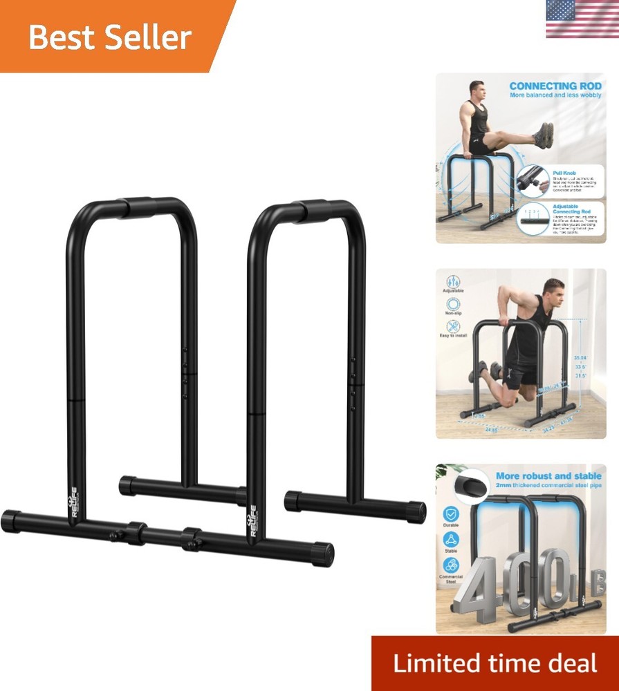 400LBS Capacity Adjustable Dip Stand - Ultimate Equipment for Strength Training