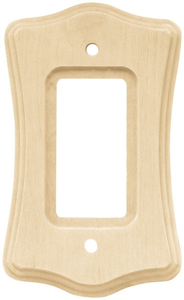 Wood Scalloped Single Decorator Switch Plate - Unfinished (64639)