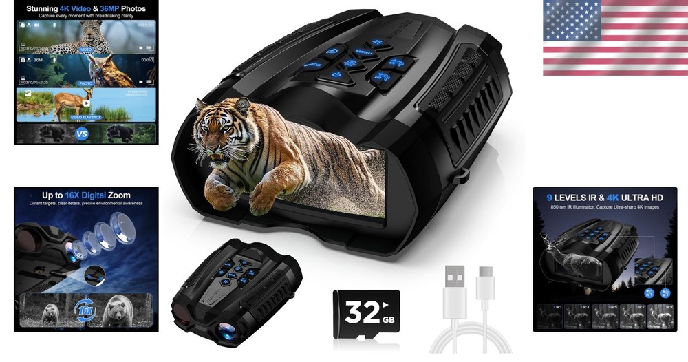 Outdoor Night Vision Binoculars with 5000mAh Battery