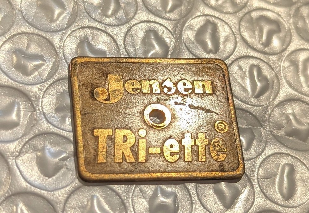 Jensen Speaker Tri-ette Brass Grill Badge