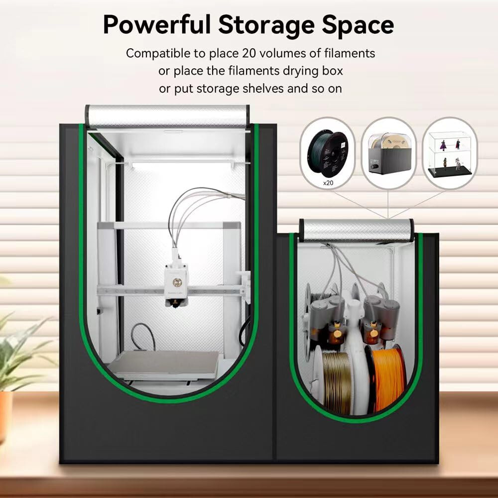 3D Printer Enclosure for Bambu Lab A1,Thermo-Hygrometer, LED Light,