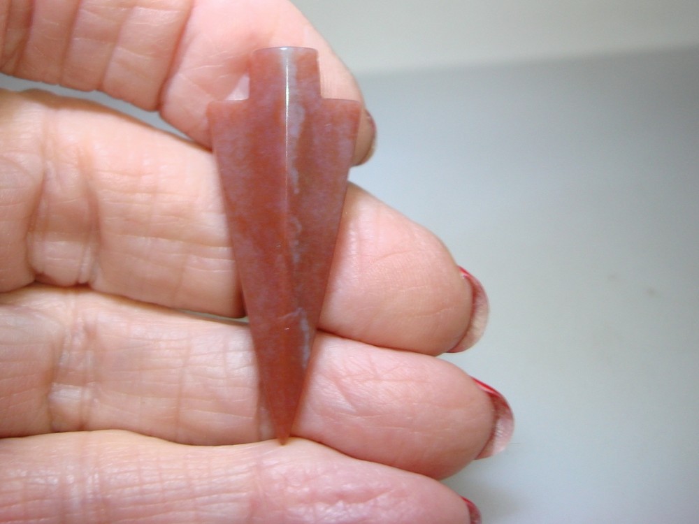 UNIQUE ARTISAN CRAFTED BROWN AGATE ARROW PENDANT!