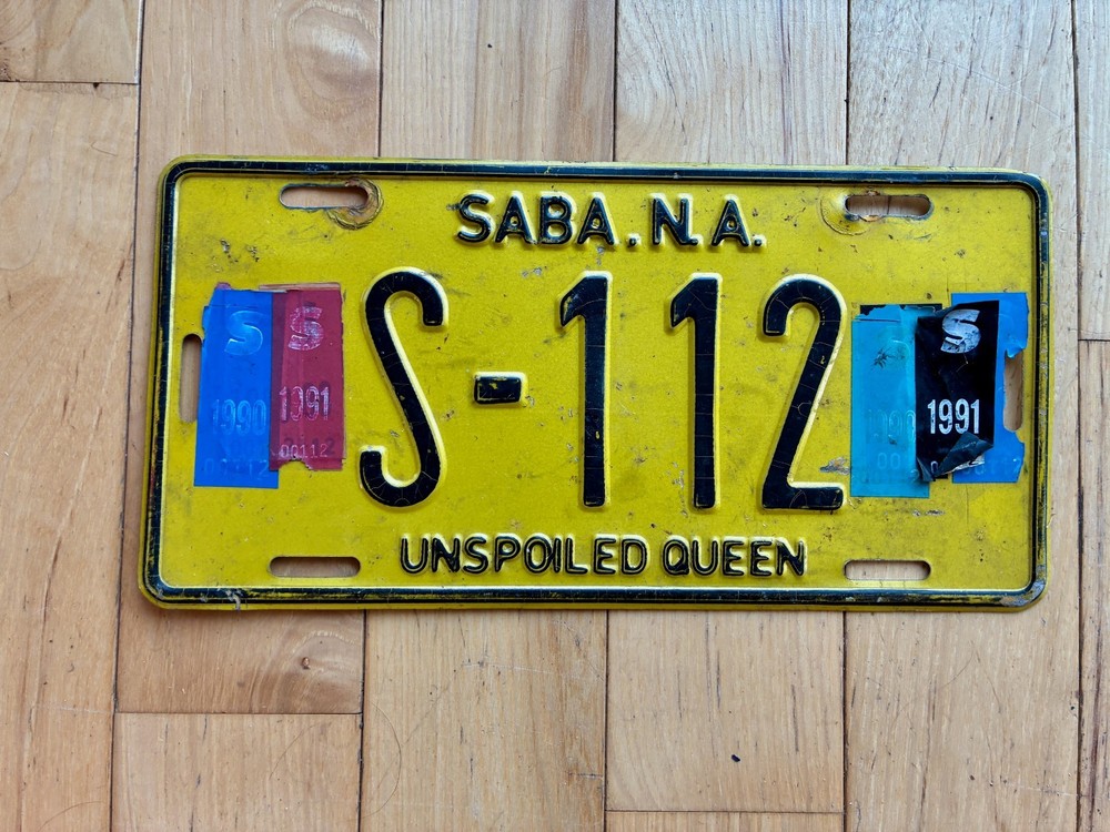 1991 Saba, Netherlands Antilles License Plate