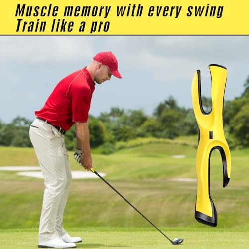 Golf Grip Trainer, 2 Pack, Right Hand Compatible, Plastic, Standard Yellow
