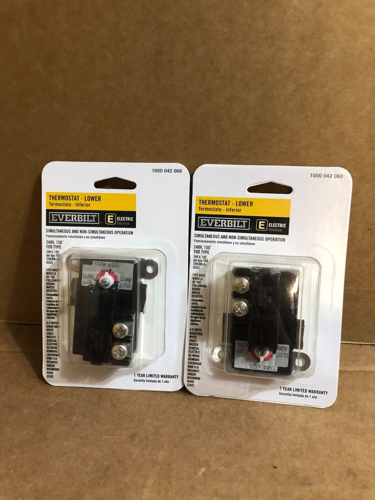 Everbilt Electric #1000 042 068 Lower Thermostat  240V 150 degrees 2 pk