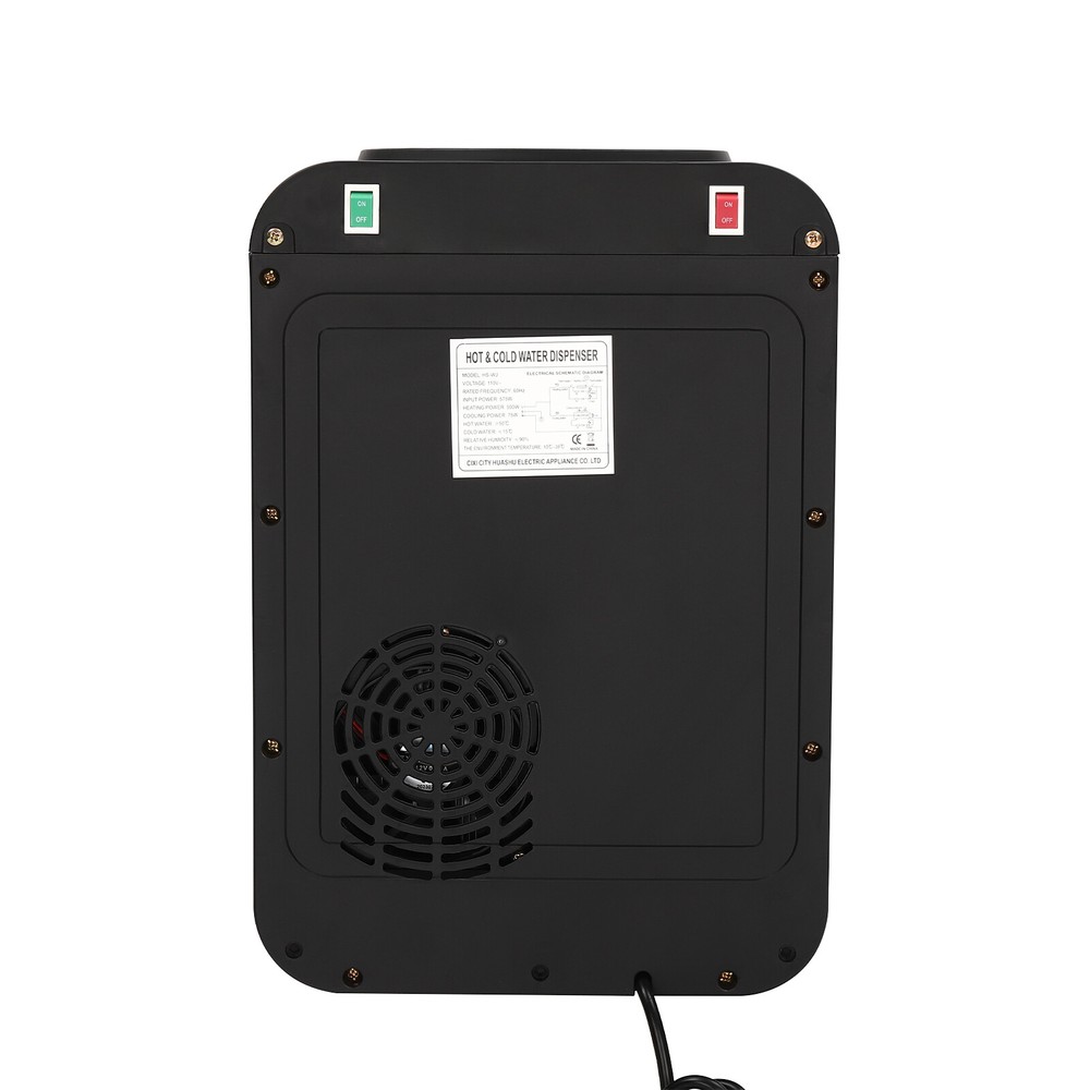 110V Black Hot/Cold Water Countertop Dispenser Top Loading Water Dispenser