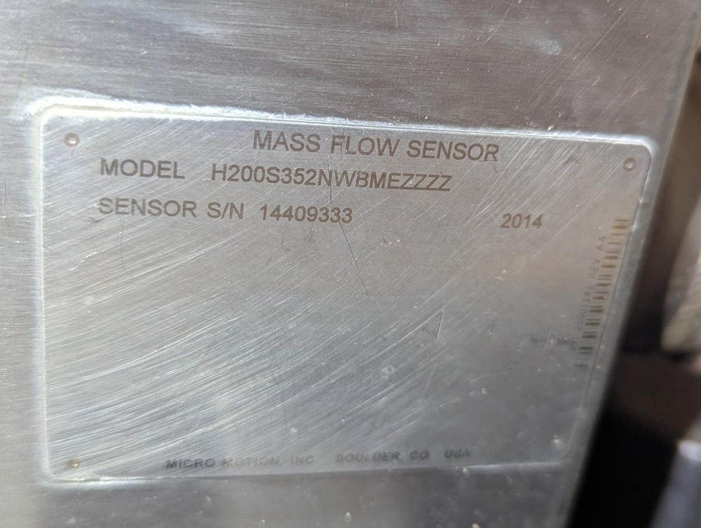 Micro Motion H20S352NWBMEZZZZ 2" Mass flow sensor
